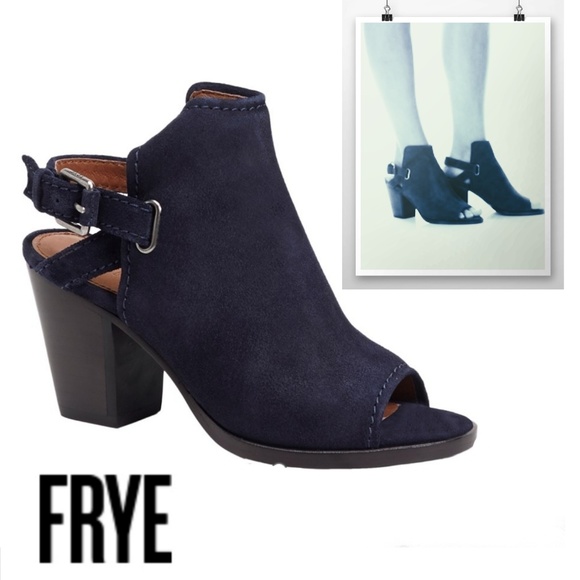 Frye Shoes - Beautiful Navy Kid Suede Frye Slingback Booties